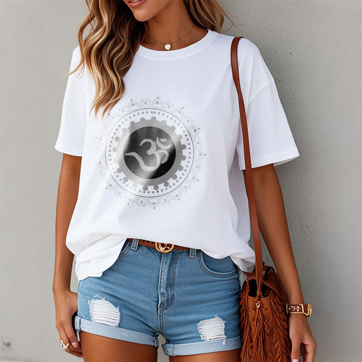 Buddha Stones Om Mandala Pattern Cotton Tee T-shirt - image 2