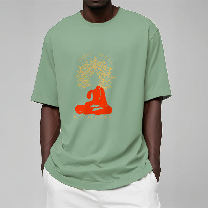 Buddha Stones DON'T HATE MEDITATE Cotton Tee T-shirt - image 20