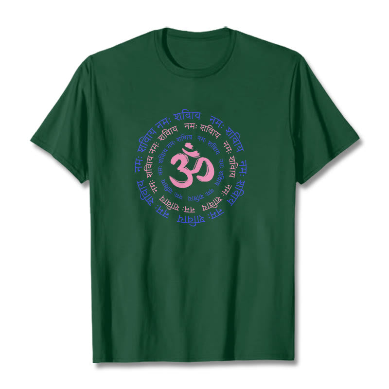 Buddha Stones OM Mantra Character Sanskrit Cotton Tee T-shirt - ForestGreen - 2XL - image 19