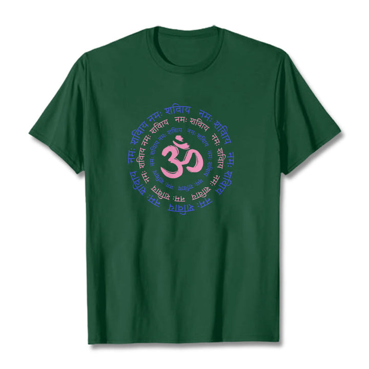Buddha Stones OM Mantra Character Sanskrit Cotton Tee T-shirt - ForestGreen - 2XL - image 19