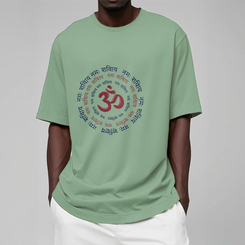 Buddha Stones OM Mantra Character Sanskrit Cotton Tee T-shirt - image 18