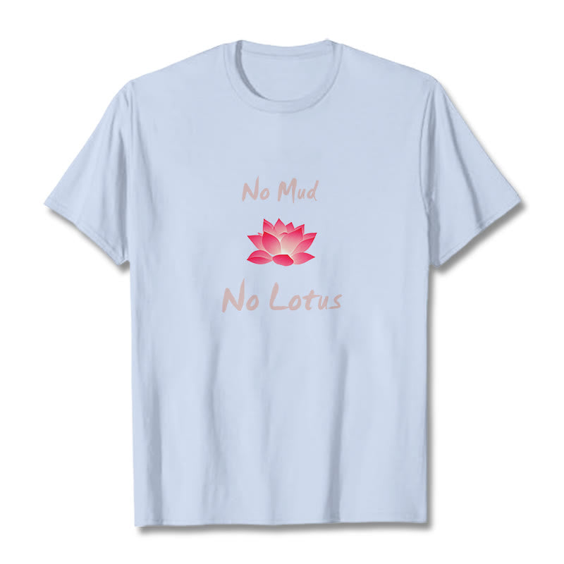 Buddha Stones No Mud No Lotus Cotton Tee T-shirt - LightCyan - 2XL - image 8