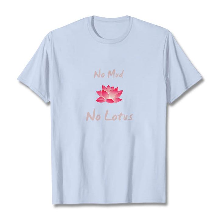 Buddha Stones No Mud No Lotus Cotton Tee T-shirt - LightCyan - 2XL - image 8