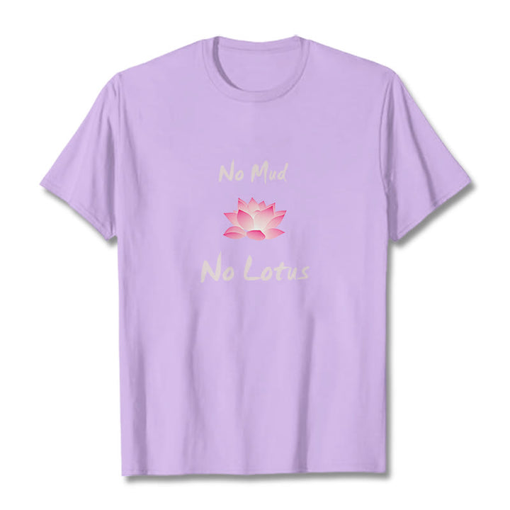 Buddha Stones No Mud No Lotus Cotton Tee T-shirt - Plum - 2XL - image 15