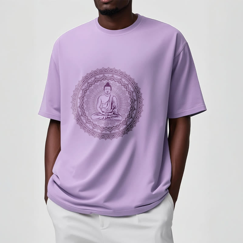 Buddha Stones Mandala Buddha Cotton Tee T-shirt