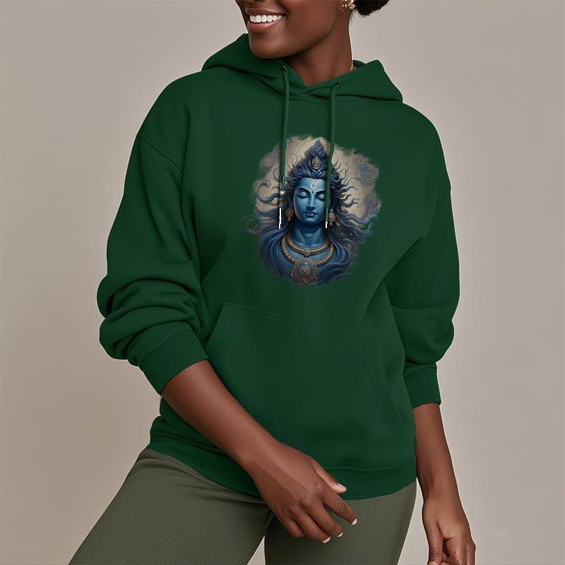 Buddha Stones OM NAMAH SHIVAYA Buddha Fleece Lined Polyester Hoodie