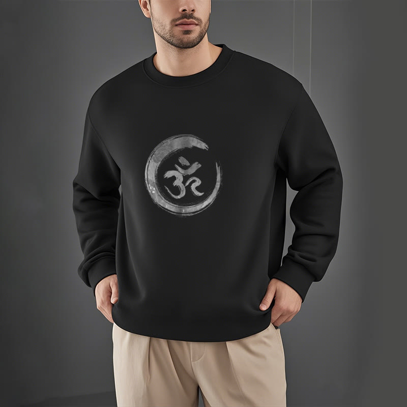 Buddha Stones OM Mantra Sanskrit Fleece Lined Polyester Sweatshirt