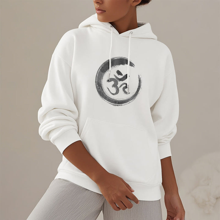 Buddha Stones OM Mantra Sanskrit Fleece Lined Polyester Hoodie