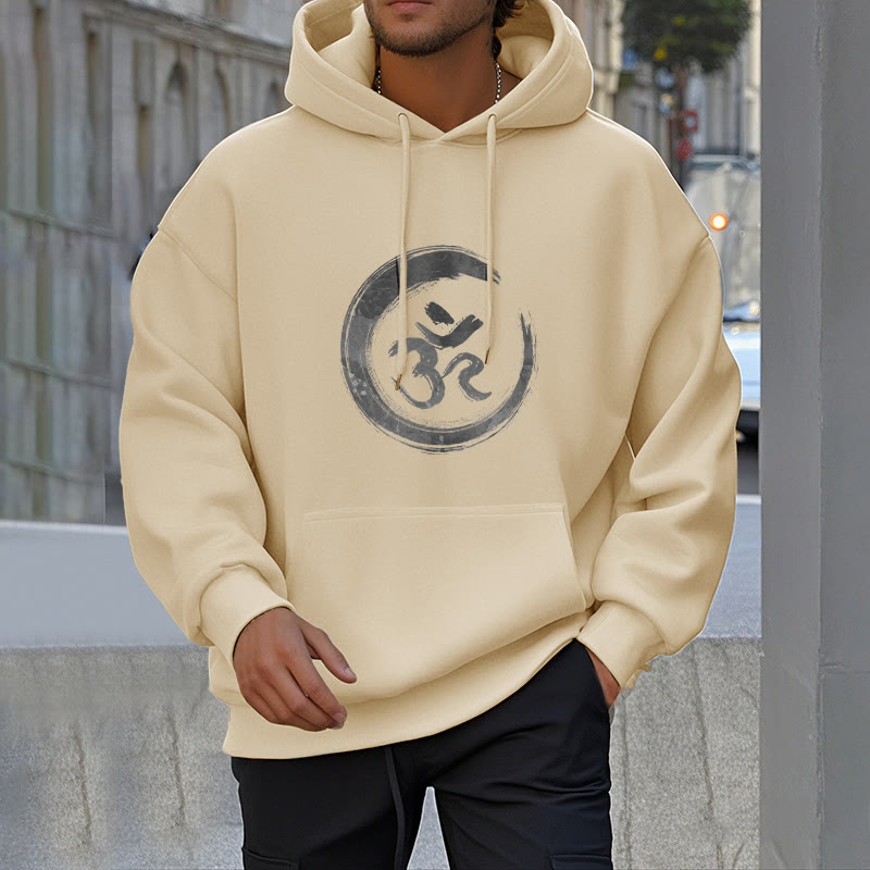 Buddha Stones OM Mantra Sanskrit Fleece Lined Polyester Hoodie