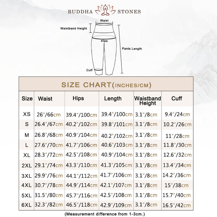 Buddha Stones Pure Cotton Mandala Pattern Parallel Flowers Women's Elastic Waist Harem Pants - image 5