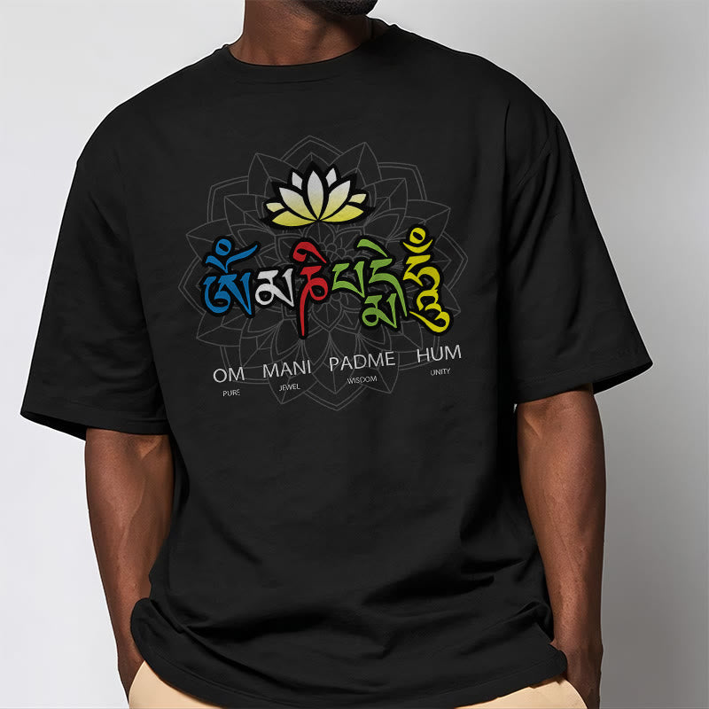 Buddha Stones Om Mani Padme Hum Lotus Tee T-shirt - image 3