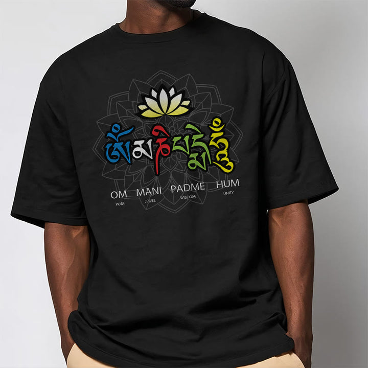 Buddha Stones Om Mani Padme Hum Lotus Tee T-shirt - image 3
