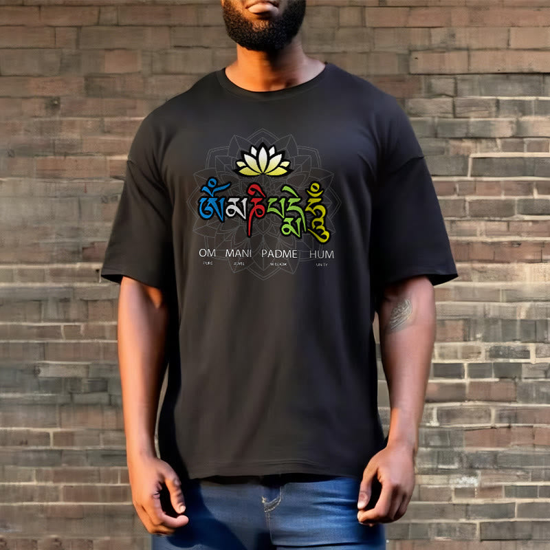 Buddha Stones Om Mani Padme Hum Lotus Tee T-shirt - image 4
