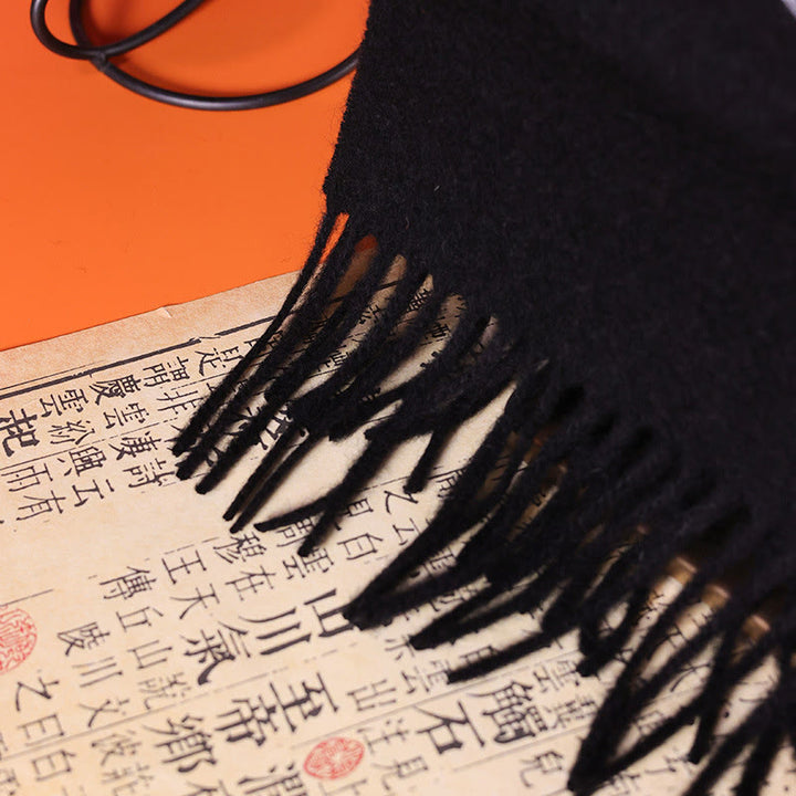 Buddha Stones Wool Shawl Bamboo Leaf Embroidery Tassel Winter Cozy Travel Scarf Wrap - image 4