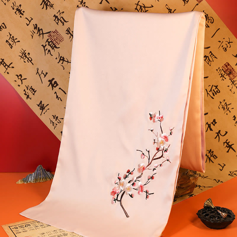 Buddha Stones Polyester Shawl Yulan Butterfly Bamboo Magpie Suzhou Embroidery Winter Cozy Travel Scarf Wrap