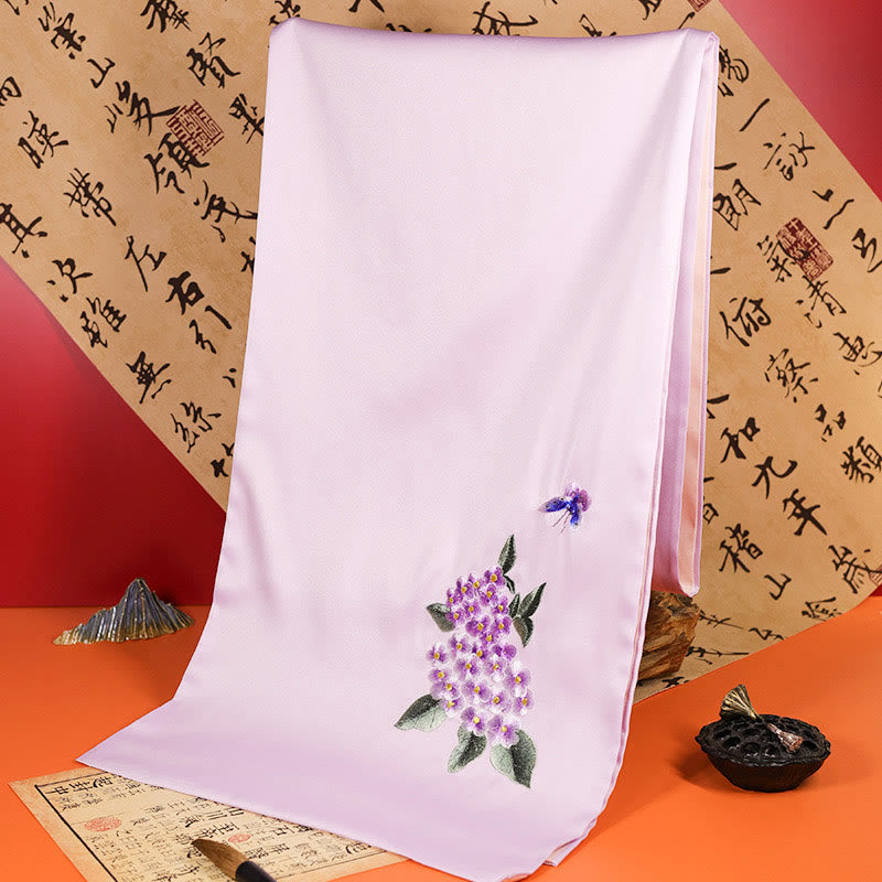 Buddha Stones Polyester Shawl Yulan Butterfly Bamboo Magpie Suzhou Embroidery Winter Cozy Travel Scarf Wrap