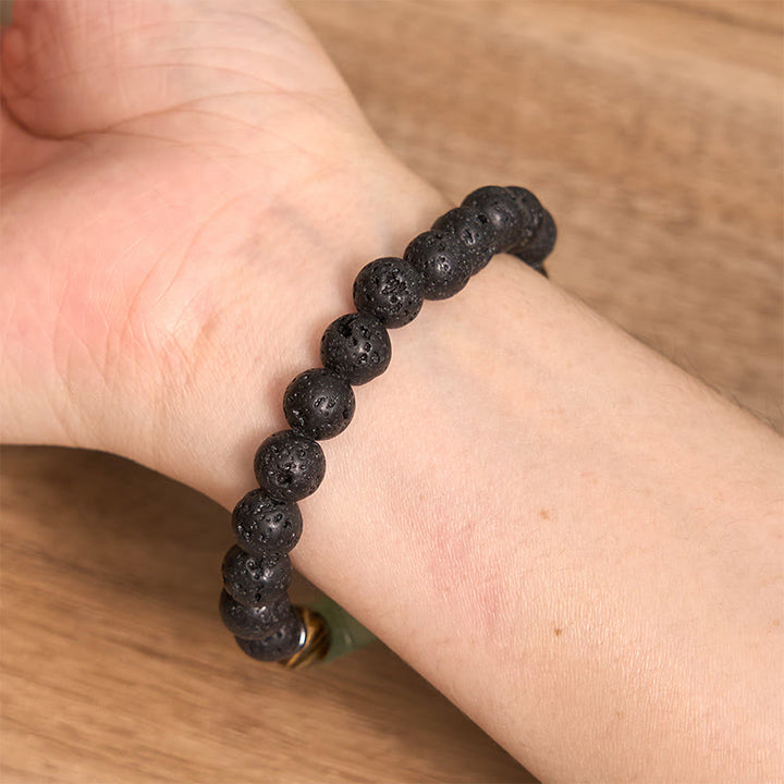 Buddha Stones Various Crystals Lava Rock Calm Bracelet