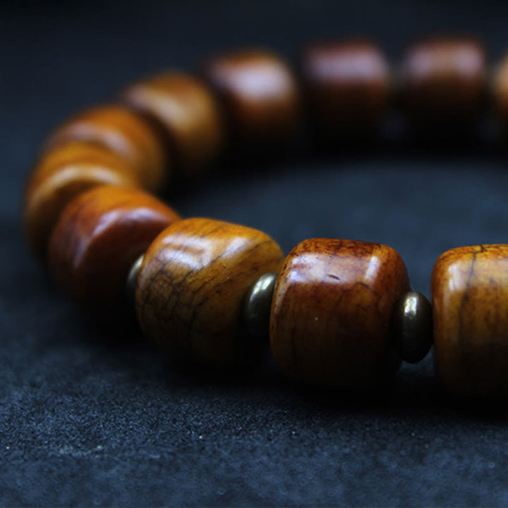 Buddha Stones Yak Bone Copper Strength Bracelet