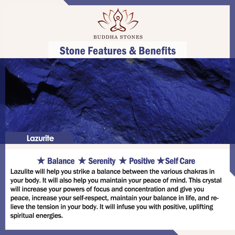 Buddha Stones Lazurite Beads Serenity Balance Bracelet