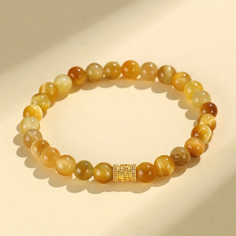 Buddha Stones Tiger Eye Fu Character Bamboo Koi Fish Lotus Om Mani Padme Hum Protection Bracelet