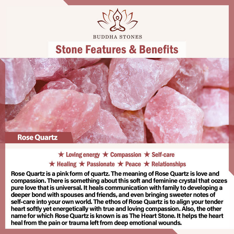 Buddha Stones Thank You Rose Quartz Citrine Rhodonite Passionate Bracelet