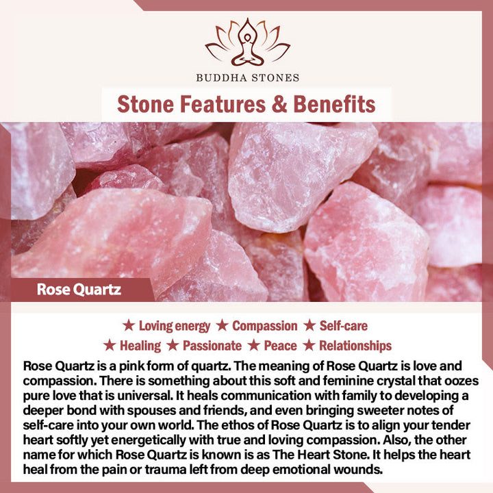 Buddha Stones Thank You Rose Quartz Citrine Rhodonite Passionate Bracelet