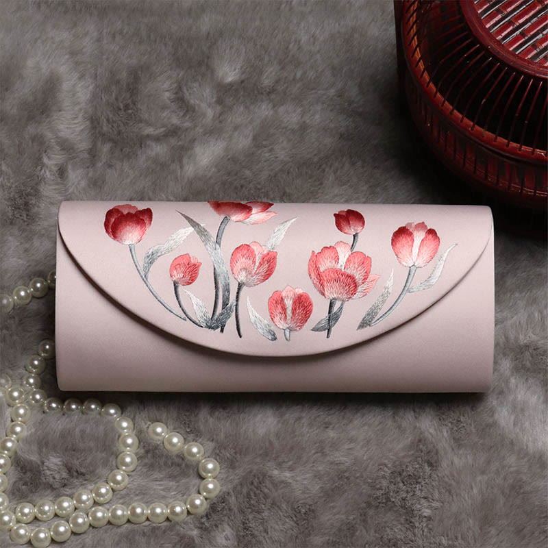 Buddha Stones Peony Tulip Su Embroidery Wedding Shopping Purse Handbag Crossbody Bag