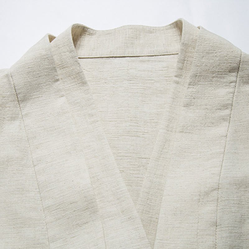 Buddha Stones Fall Chinese Hanfu Cotton Linen Men Jacket Clothing - image 9