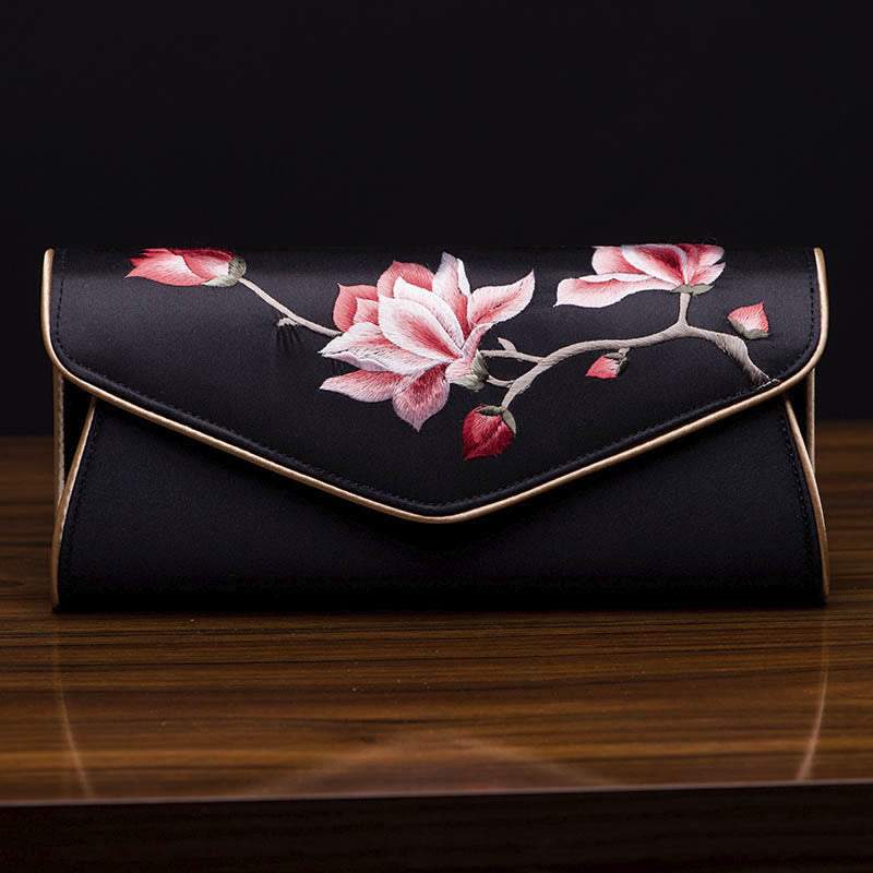 Buddha Stones Magnolia Su Embroidery Wedding Shopping Purse Handbag Crossbody Bag