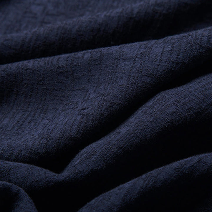 Buddha Stones Fall Solid Long Sleeve Button Shirt Cotton Linen Men Clothing - image 13