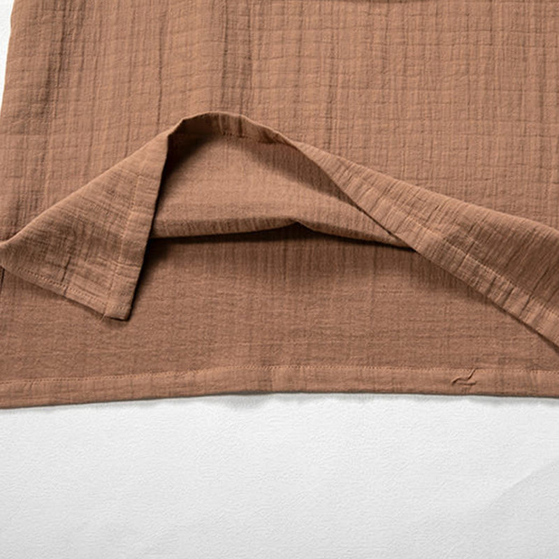 Buddha Stones Fall Simple V-Neck Long Sleeve T-Shirt Cotton Men Clothing - image 8