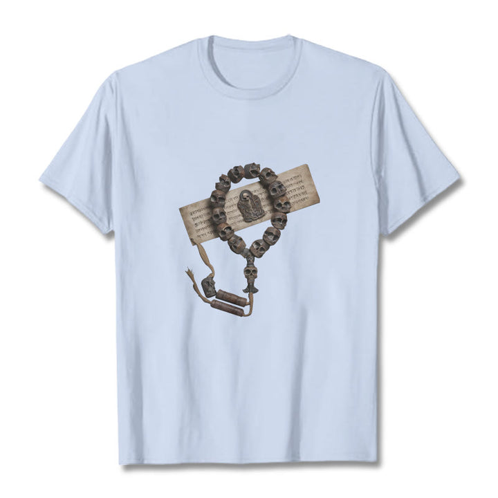 Buddha Stones Tibetan The Lord Of The Corpse Forest Beads Pattern Tee T-shirt - Light Cyan - 2XL - image 13