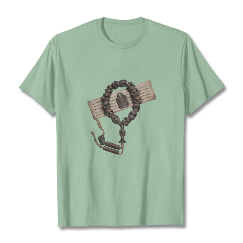 Buddha Stones Tibetan The Lord Of The Corpse Forest Beads Pattern Tee T-shirt - Pale Green - 2XL - image 16