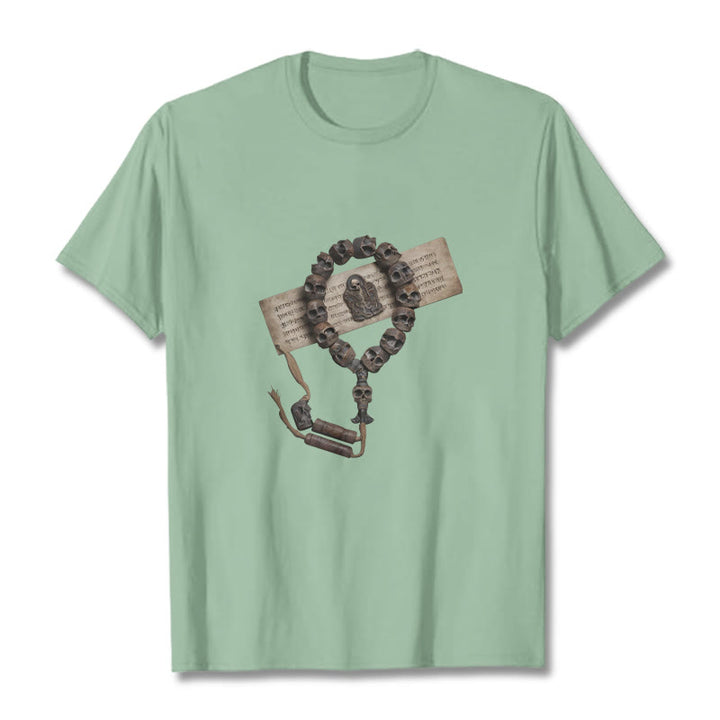 Buddha Stones Tibetan The Lord Of The Corpse Forest Beads Pattern Tee T-shirt - Pale Green - 2XL - image 16