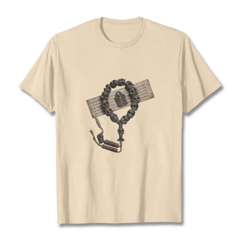 Buddha Stones Tibetan The Lord Of The Corpse Forest Beads Pattern Tee T-shirt - Bisque - 2XL - image 20