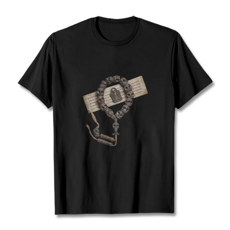 Buddha Stones Tibetan The Lord Of The Corpse Forest Beads Pattern Tee T-shirt - Black - 2XL - image 9