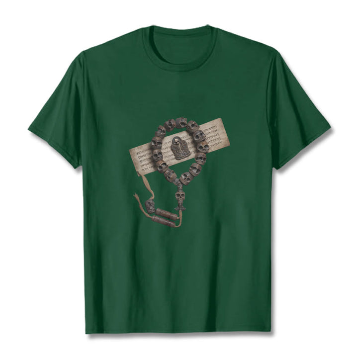 Buddha Stones Tibetan The Lord Of The Corpse Forest Beads Pattern Tee T-shirt - Forest Green - 2XL - image 7
