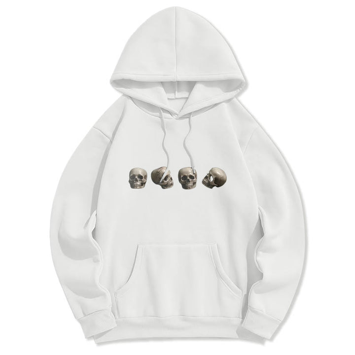 Buddha Stones Tibetan The Lord Of The Corpse Forest Skulls Pattern Fleece Lined Hoodie