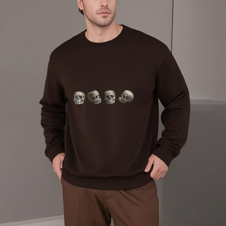 Buddha Stones Tibetan The Lord Of The Corpse Forest Skulls Pattern Fleece Lined Sweatshirt