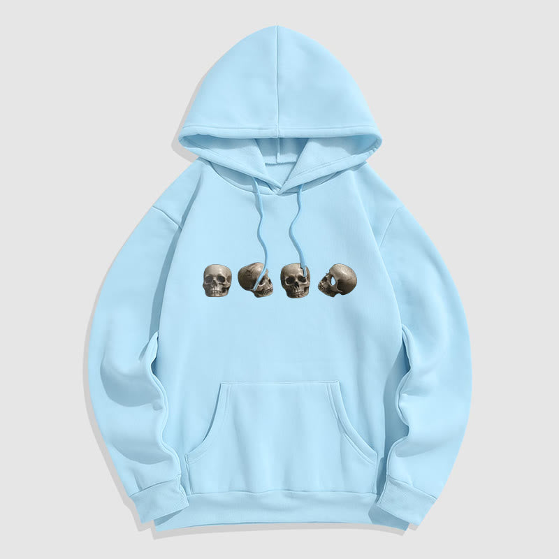 Buddha Stones Tibetan The Lord Of The Corpse Forest Skulls Pattern Fleece Lined Hoodie