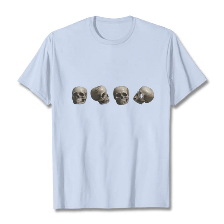 Buddha Stones Tibetan The Lord Of The Corpse Forest Skulls Pattern Tee T-shirt - Light Cyan - 2XL - image 13