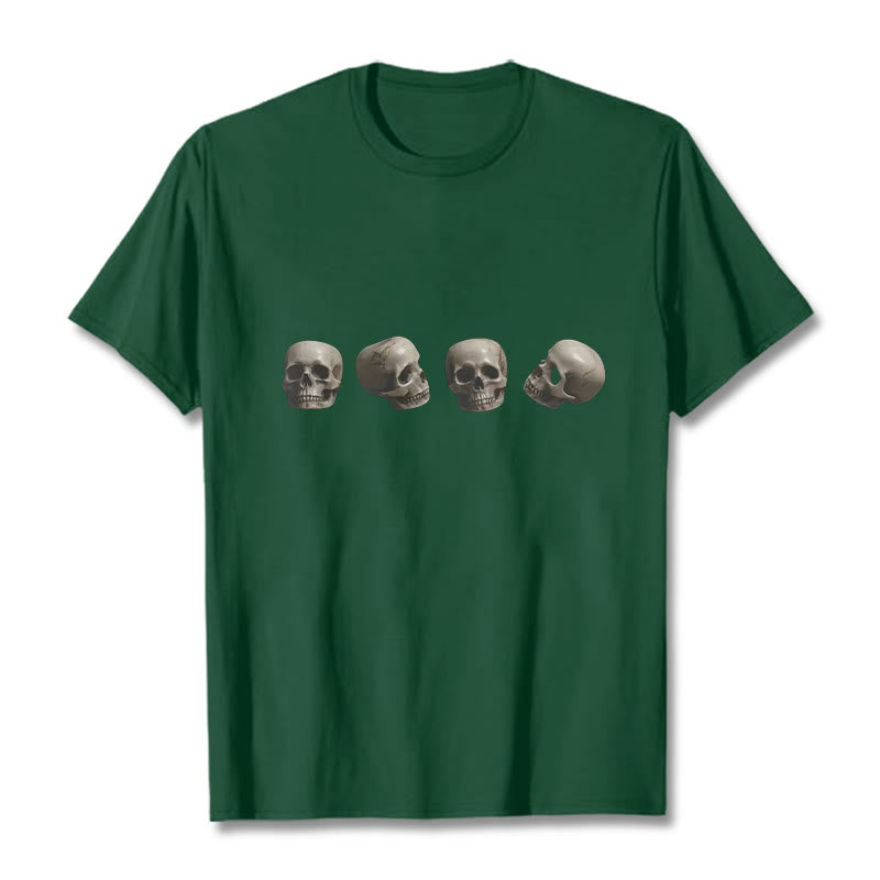Buddha Stones Tibetan The Lord Of The Corpse Forest Skulls Pattern Tee T-shirt - Forest Green - 2XL - image 8