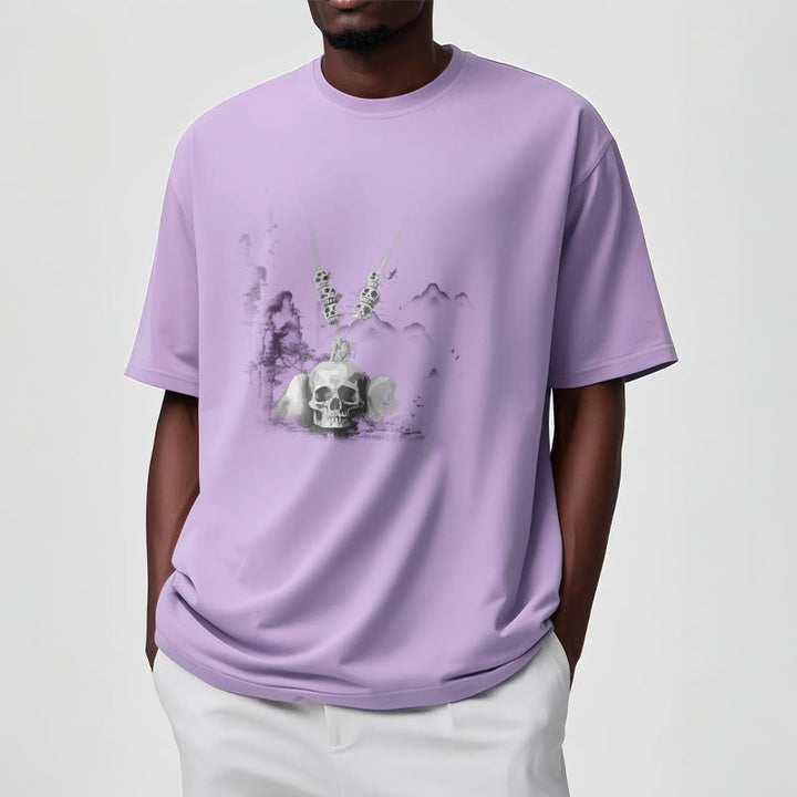 Buddha Stones Tibetan The Lord Of The Corpse Forest Skulls Pendant Clouds Design Tee T-shirt - image 19