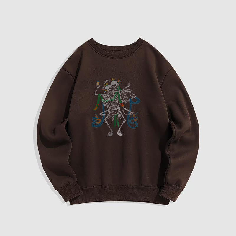 Buddha Stones Tibetan The Lord Of The Corpse Forest Design Fleece Lined Sweatshirt