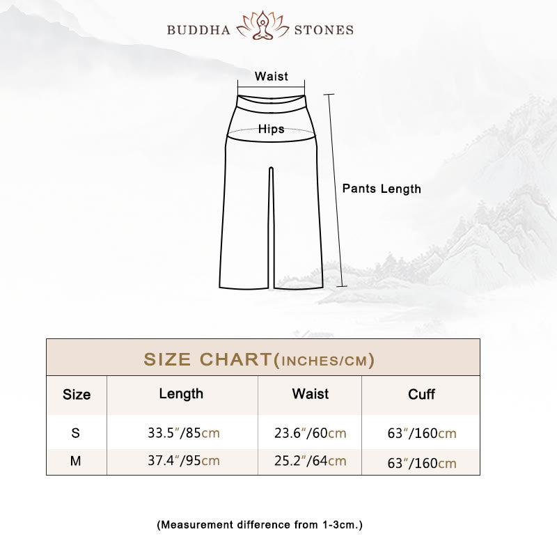 Buddha Stones Women Casual Loose Cotton Linen Wide Leg Pants For Yoga Dance - image 5