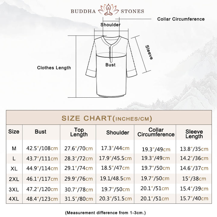 Buddha Stones Solid Color Traditional Short Sleeve T-shirt Pants Clothing Men's Set - image 4