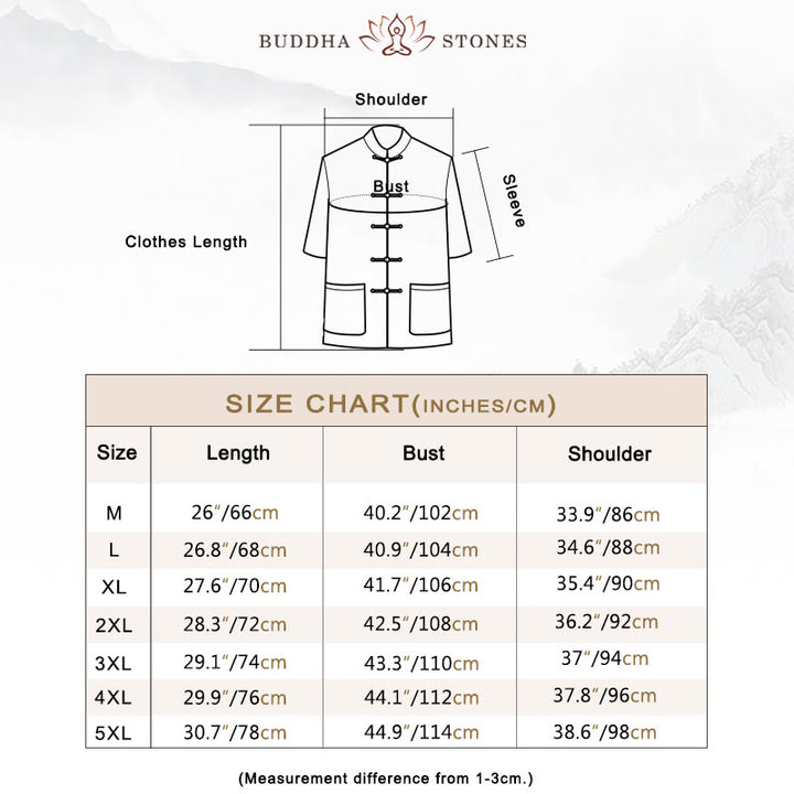 Buddha Stones Frog-Button Chinese Tang Suit Short Sleeve Shirt Linen Men Clothing With Pockets - image 6