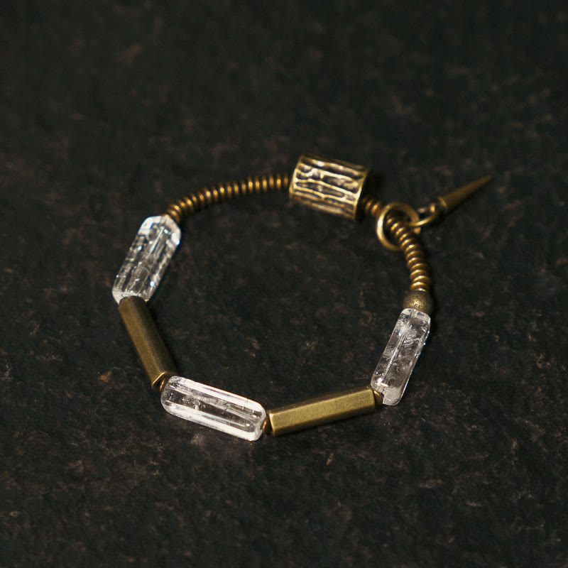 Buddha Stones Copper Square White Crystal Luck Bracelet