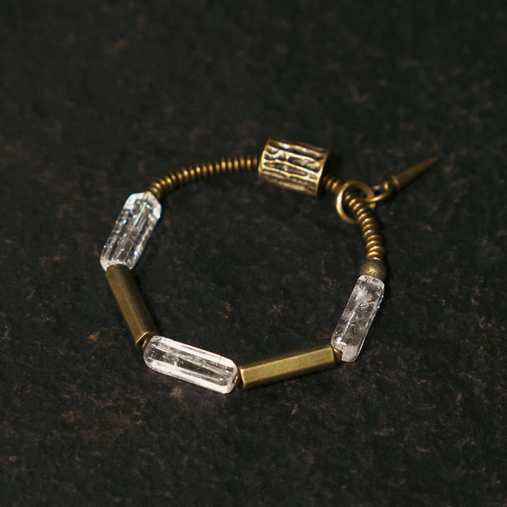 Buddha Stones Copper Square White Crystal Luck Bracelet