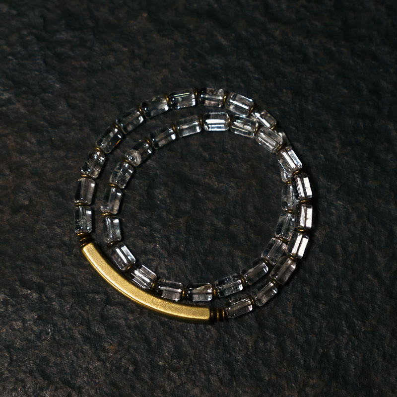 Buddha Stones Square White Crystal Copper Luck Bracelet - Copper White Crystal: (Wrist Circumference 17-17.5cm) - image 0